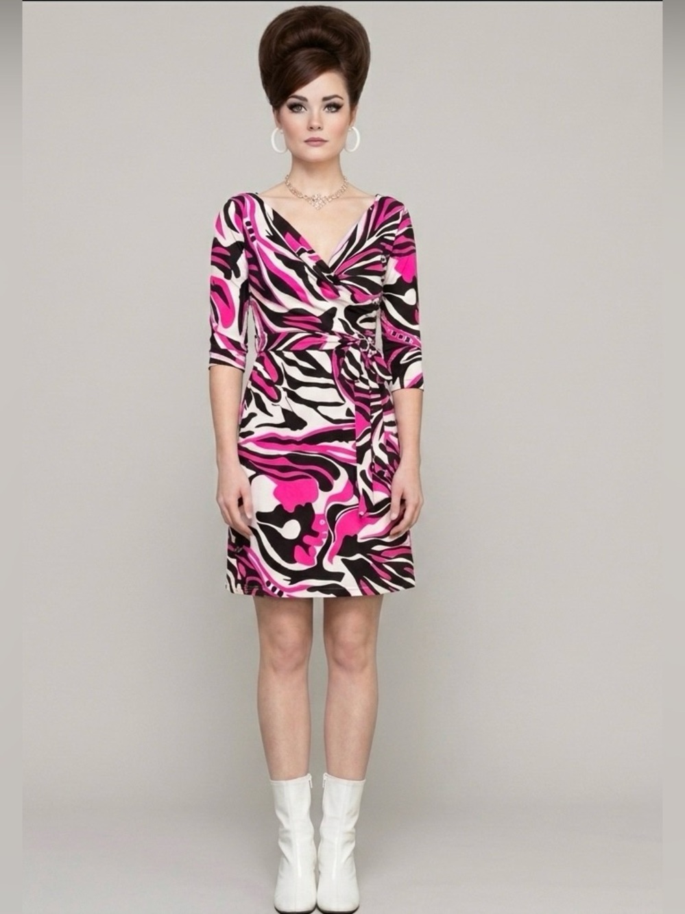 Y2K vintage psychedelic print empire waist